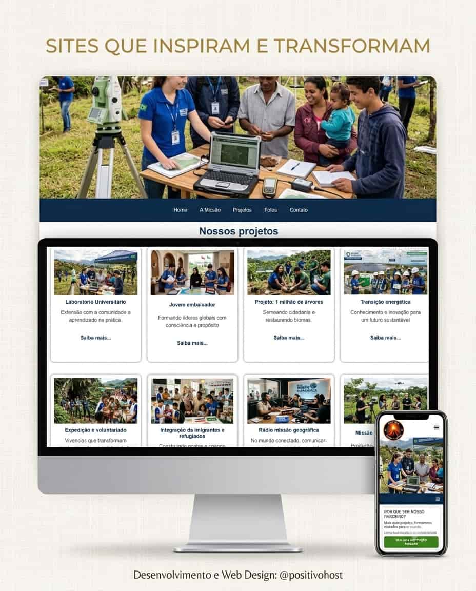 Desenvolvimento de site institucional responsivo para a Missão Geográfica